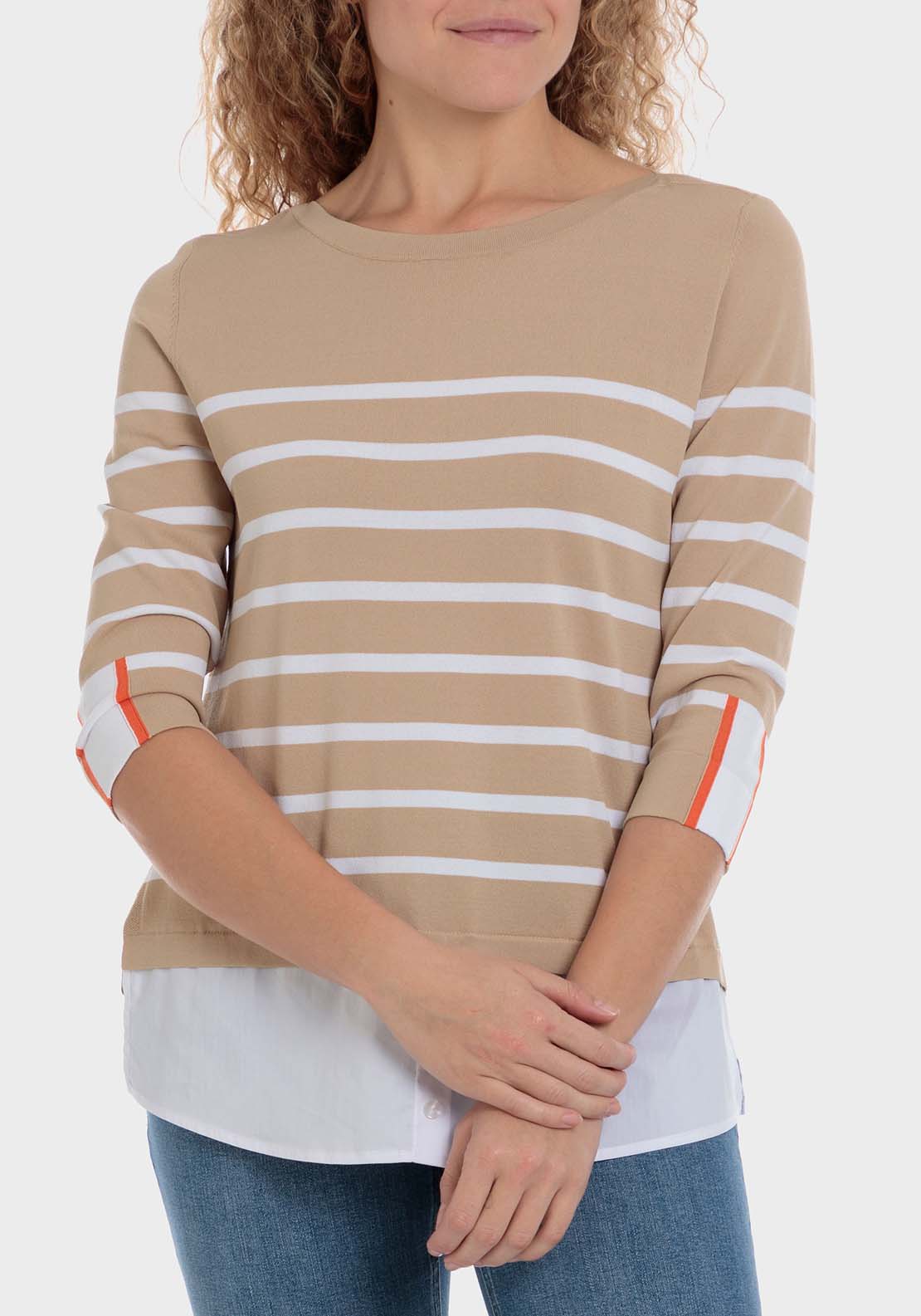 Striped Sweater - Beige