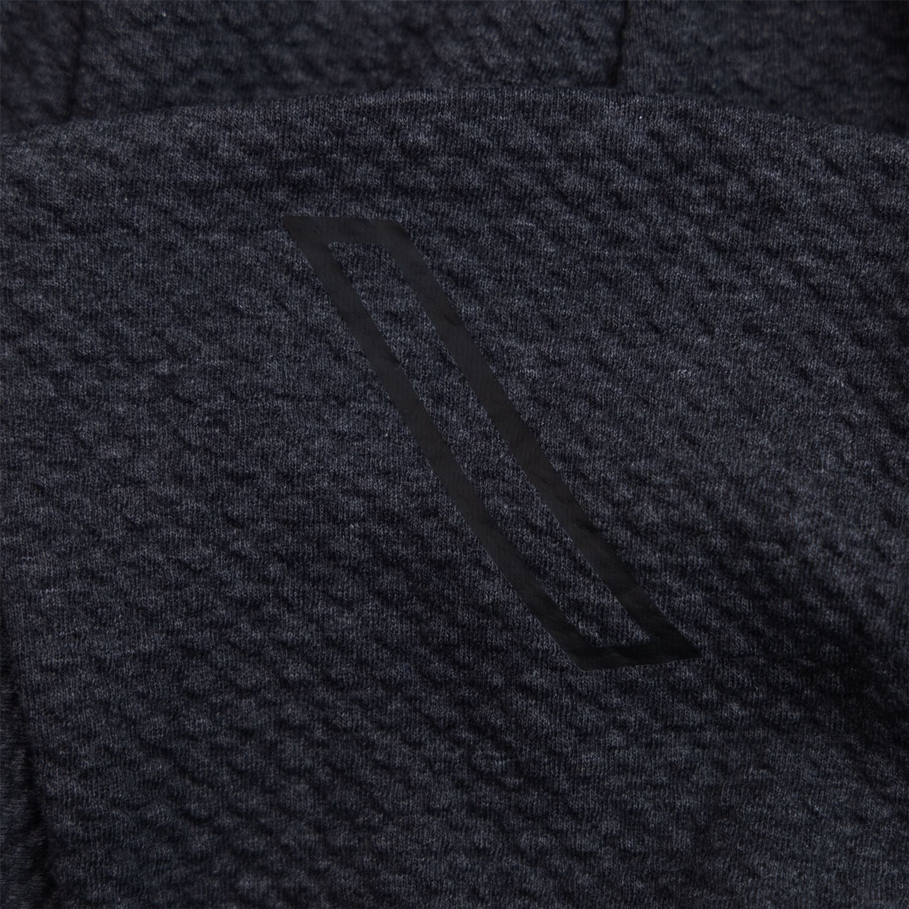 Textured Double Knit Cotton Hoodie Heathered Black - SS24