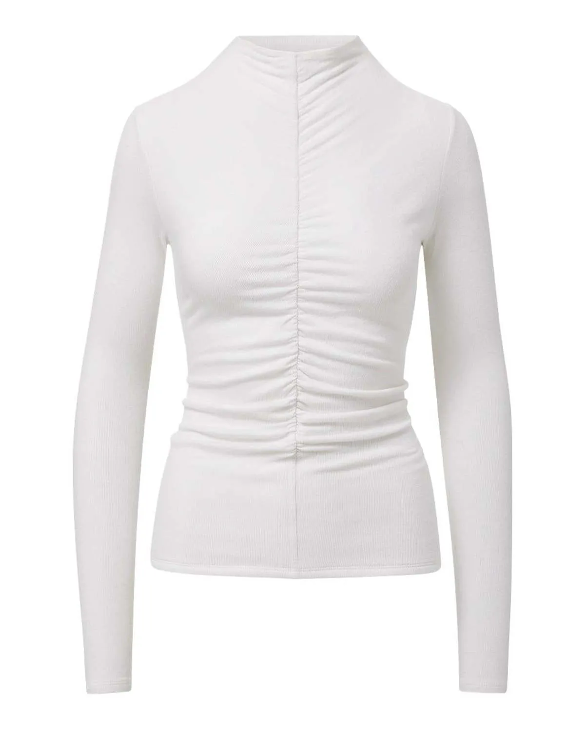 Theresa Ruched Turtleneck - White