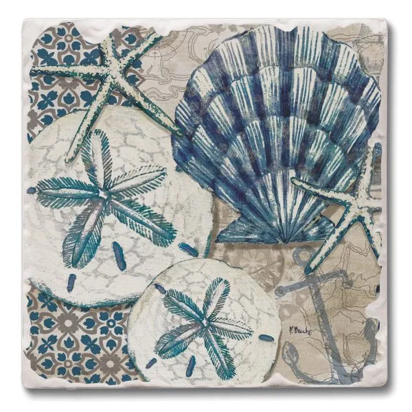 Tide Pool Shells Coaster Set