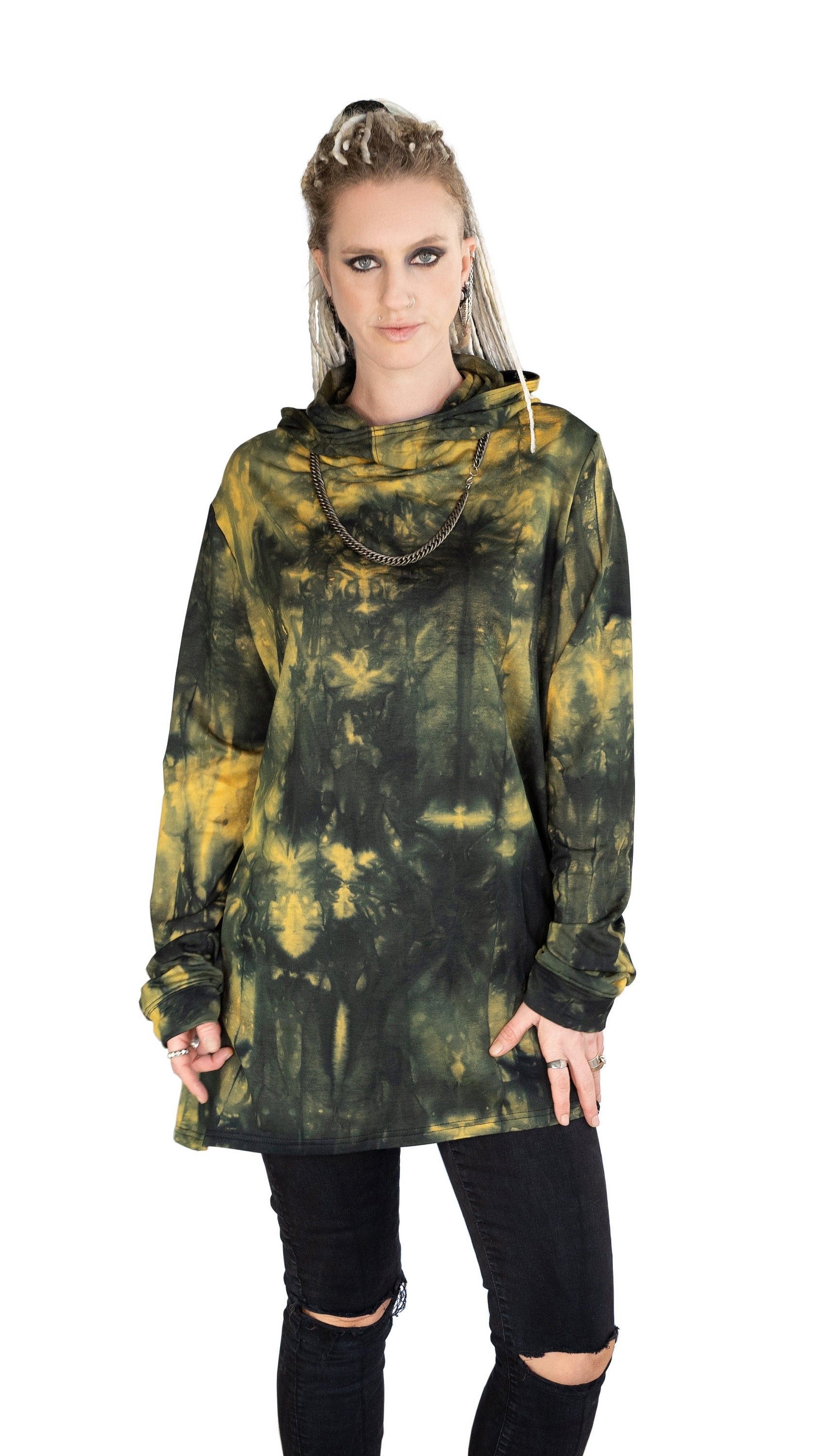 Tie dye hooded tunic tie dye | Unisex