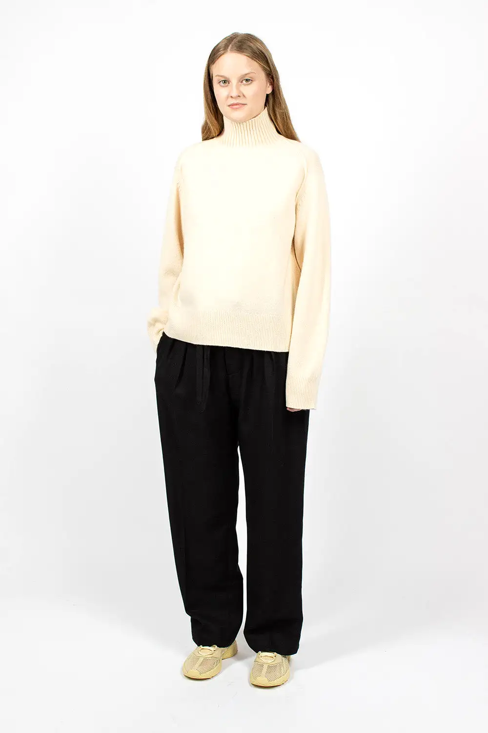 Turtleneck Sweater Cream Beige