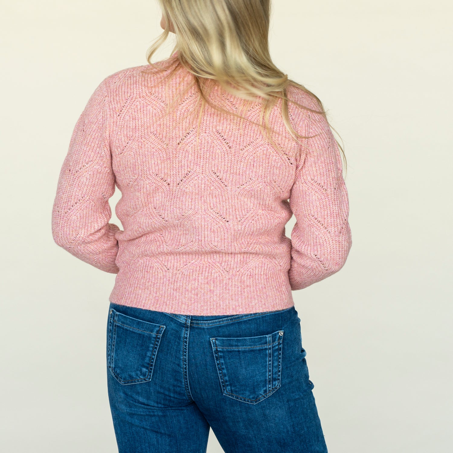 Twisted Pointelle Sweater - Pink