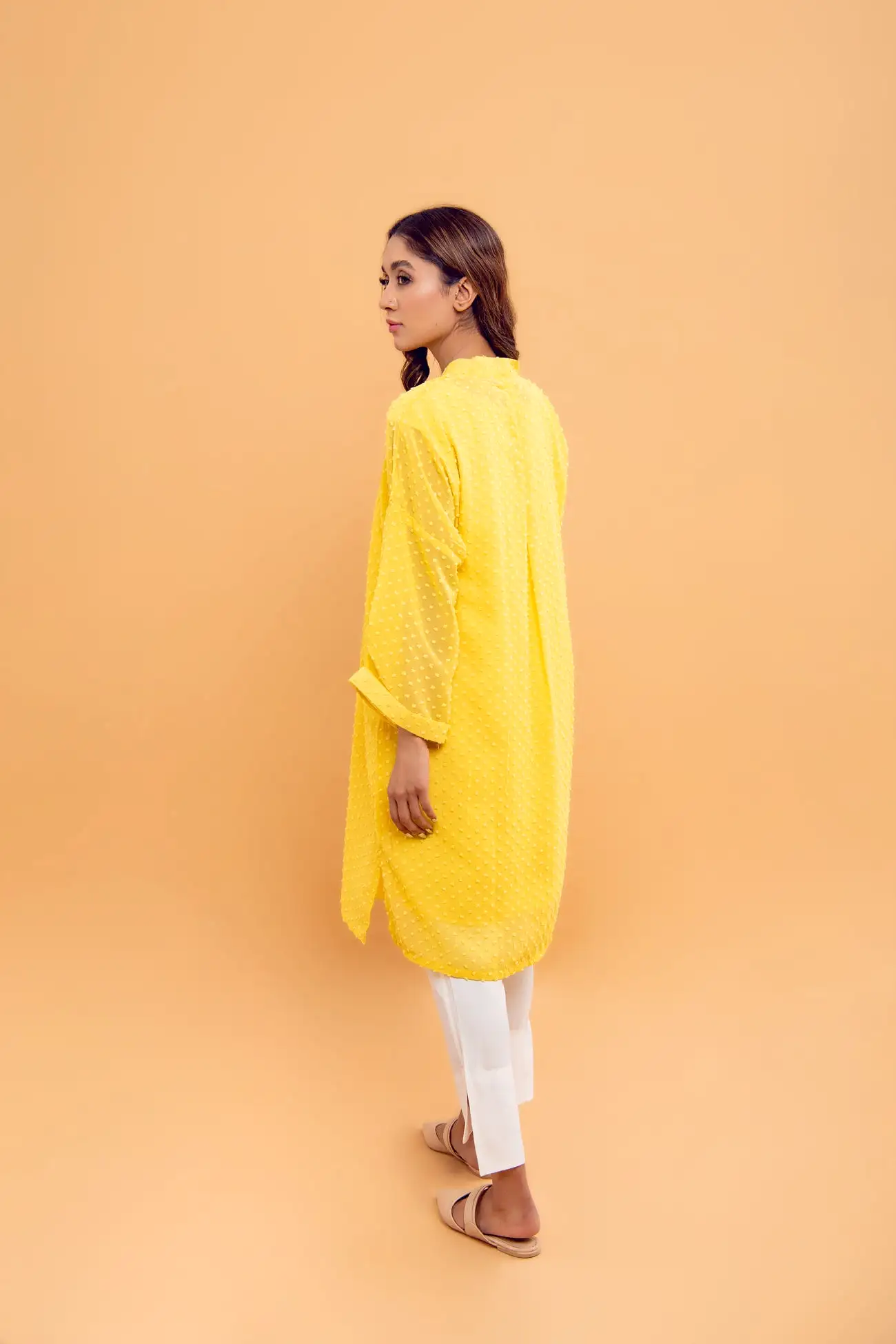 YELLOW TEXTURED TUNIC