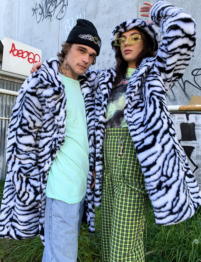 ZEBRA FAUX FUR JACKET  READY TO SHIP 