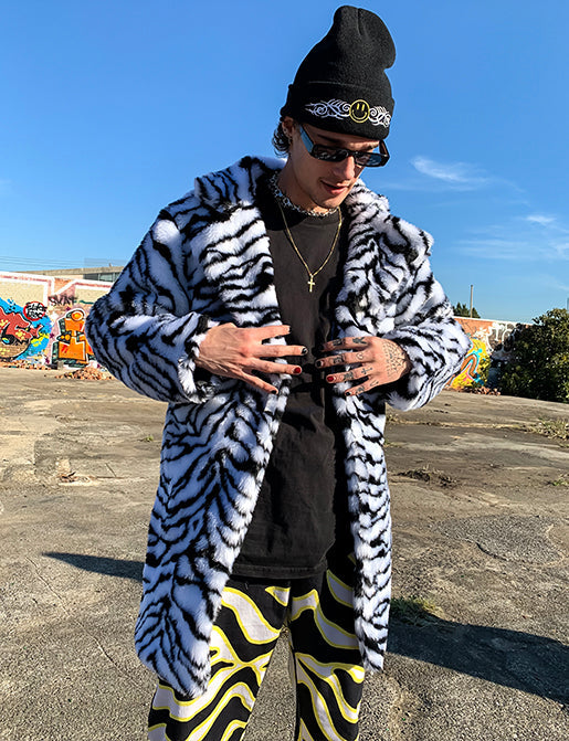 ZEBRA FAUX FUR JACKET  READY TO SHIP 