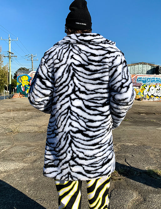 ZEBRA FAUX FUR JACKET  READY TO SHIP 