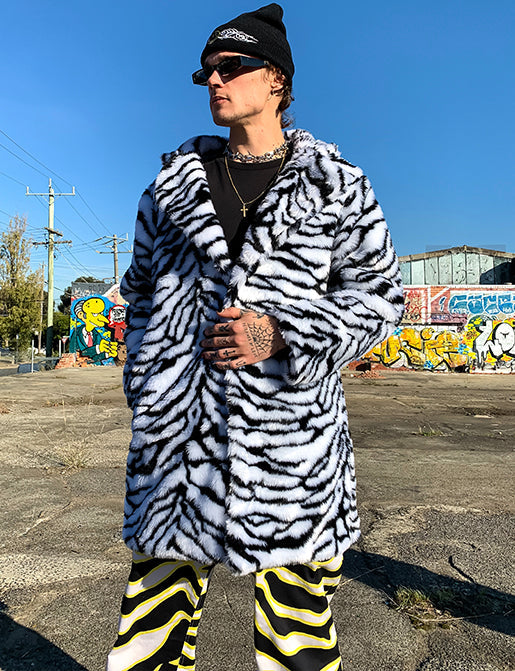 ZEBRA FAUX FUR JACKET  READY TO SHIP 