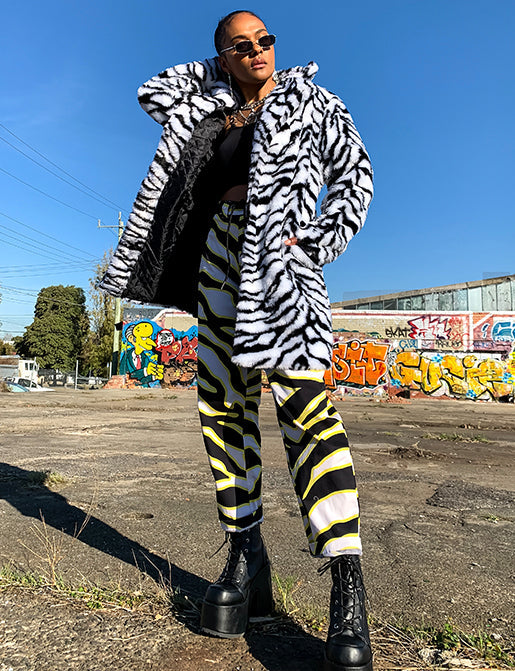 ZEBRA FAUX FUR JACKET  READY TO SHIP 