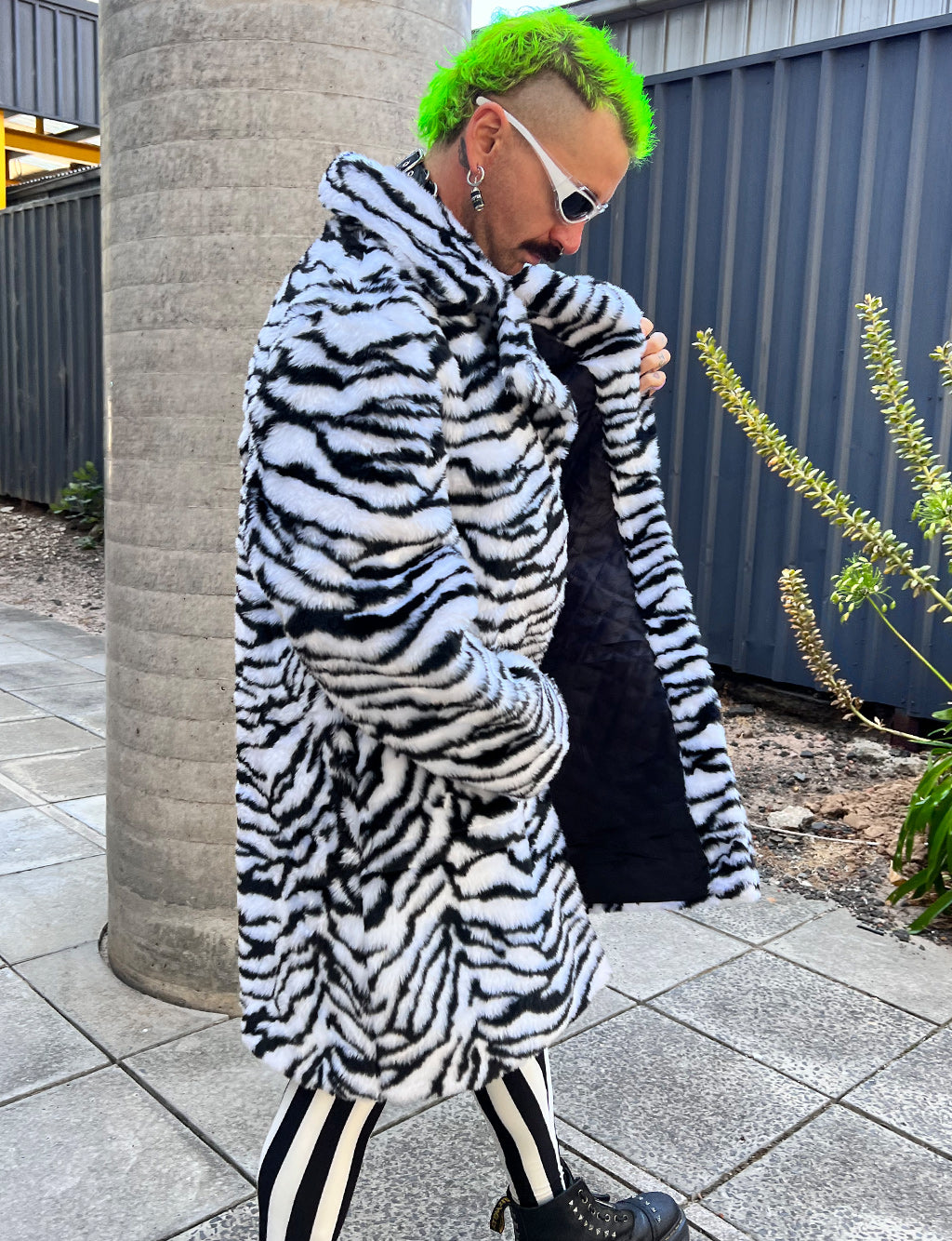 ZEBRA FAUX FUR JACKET  READY TO SHIP 