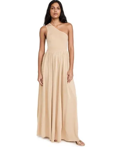 ZIMMERMANN Crush Metallic Asymmetric Maxi Dress Gold 1