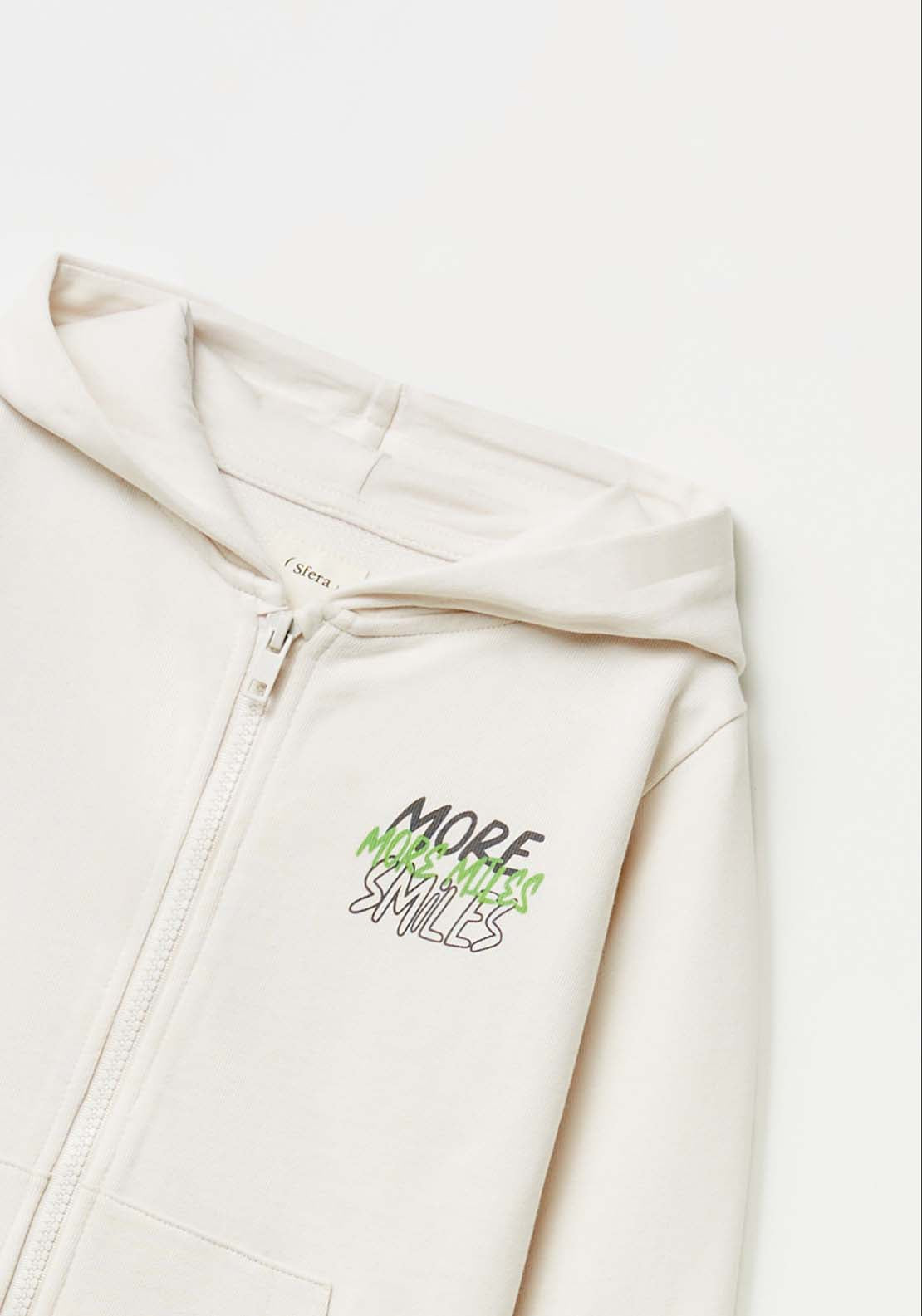 Zip Up Sweatshirt - White